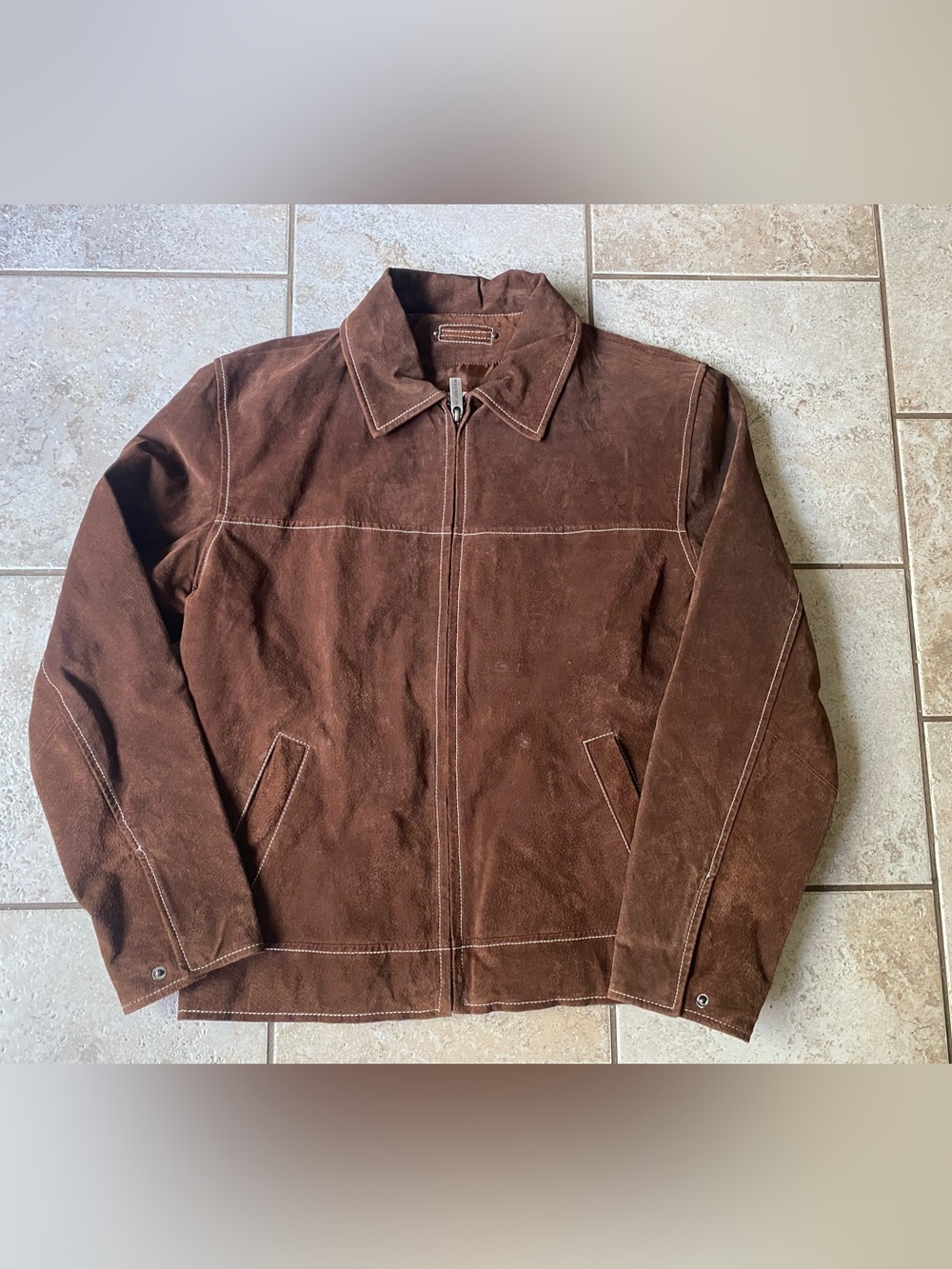 Wilson Leather M. Julian Men's Suede Jacket, Brown, Size S, Good Condition